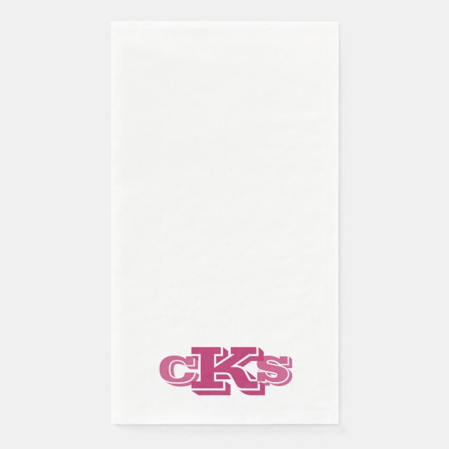 Monogram Modern Fun Guest Bath Paper Handtücher Serviette (Vorderseite)