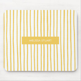 Monogram Modern Gelbe Streifen Mousepad
