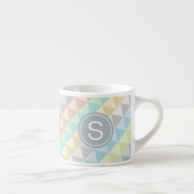 Monogram Modern Geometric Pattern Espresso Tasse (Rechts)