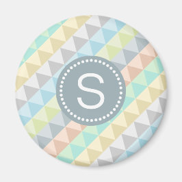 Monogram Modern Geometric Pattern Magnet