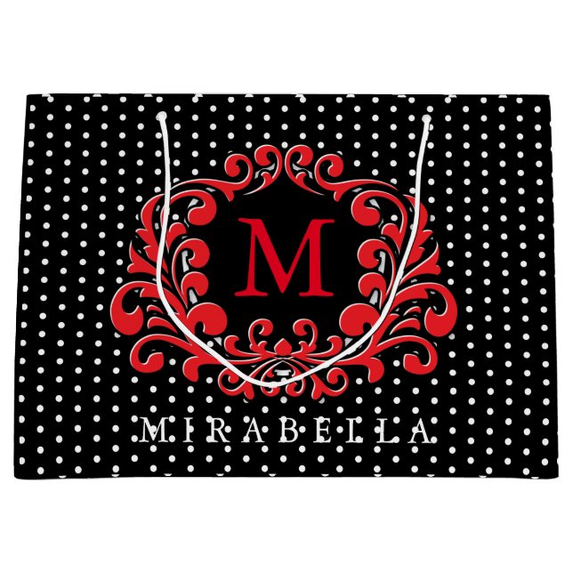 Monogram Modern gestylt kreieren Sie Ihre eigene Große Geschenktüte (Vorderseite)