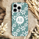 Monogram Modern Girl Floral Pattern Personalisiert iPhone 16 Pro Hülle<br><div class="desc">Monogram Modern Girly Floral Pattern Personalisiert iPhone 16 Pro Case zeichnet sich durch ein trendiges,  weißes Blumenmuster mit Ihrem personalisierten Monogramm aus. Personalisieren Sie diese,  indem Sie den Text in dem dafür vorgesehenen Textfeld bearbeiten. Für Sie entworfen von Evco Studio www.zazzle.com/store/evcostudio</div>