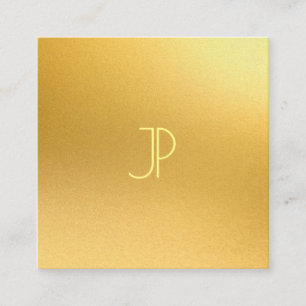 Monogram Modern Gold Elegant Template Luxuriös Quadratische Visitenkarte