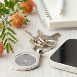 Monogram Modern Gray Terrazzo Schlüsselanhänger