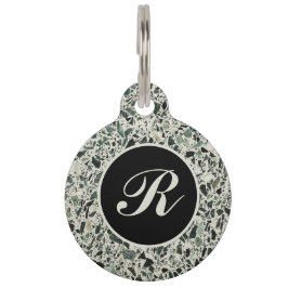Monogram Modern Green Terrazzo Haustiermarke