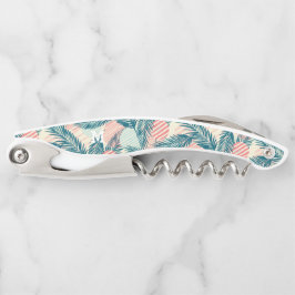 Monogram Modern Grunge Tropical Palm Pattern Kellnermesser