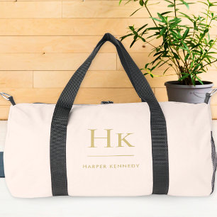 Monogram Modern Minimalistisch Blush Pink Mit Mono Duffle Bag