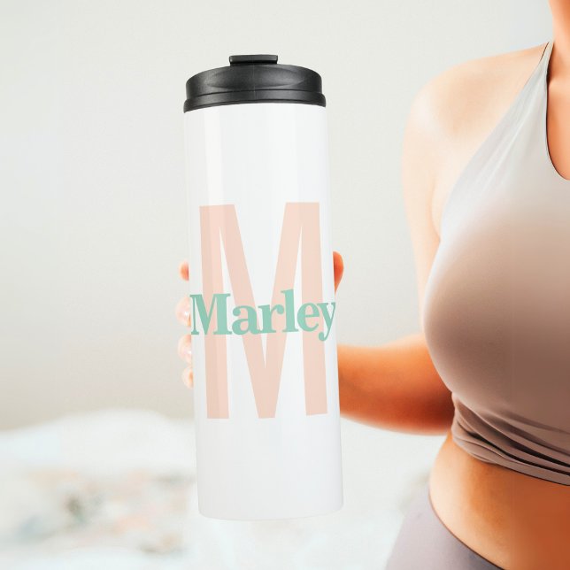 Monogram Modern Minimalistisch Bold Niedlich Initi Thermosbecher (Von Creator hochgeladen)