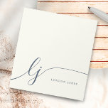 Monogram, Modern Minimalistisch Feminine Ivory Nav Notizblock<br><div class="desc">Monogram Modern Minimalistisch Feminine Ivory Navy Notepad</div>