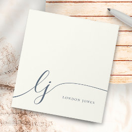 Monogram, Modern Minimalistisch Feminine Ivory Nav Notizblock