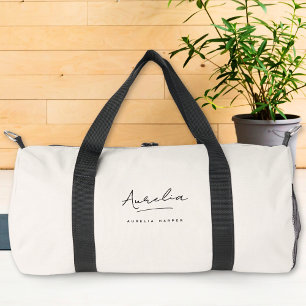 Monogram Modern Minimalistisch Script Feminine Gir Duffle Bag