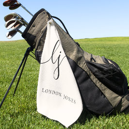 Monogram Modern Minimalistisch Script Name Girl Golfhandtuch
