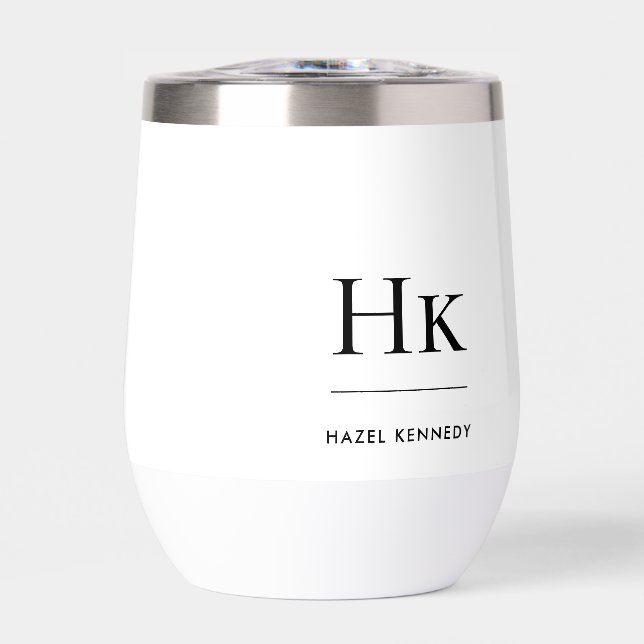 Monogram Modern Minimalistisch Simple EleganWhite (Vorderseite)