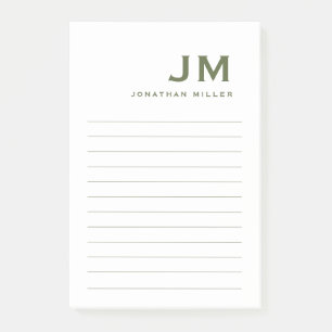 Monogram Modern Minimalistisch Trendy Lined Post-it Klebezettel
