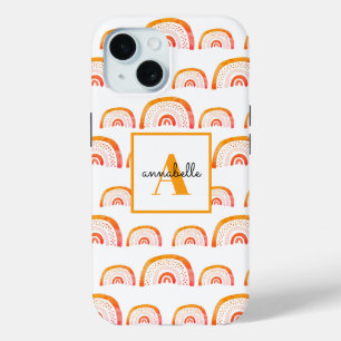 Monogram Modern Orange Watercolor Rainbow Case-Mate iPhone Hülle