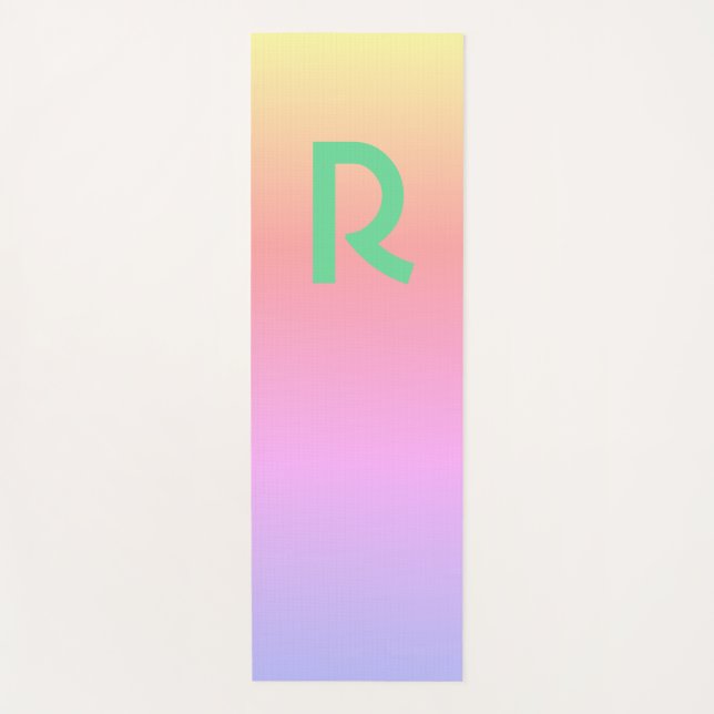 Monogram Modern Pink Aquamarin Lilac Yogamatte (Vorderseite)