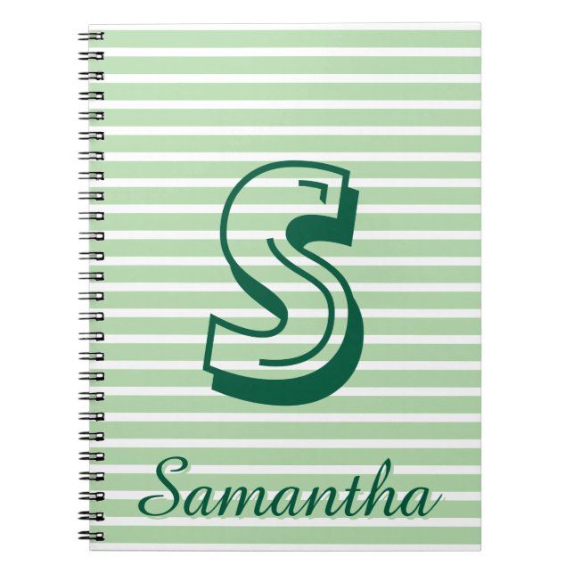 Monogram Modern Preppy Back-To-School Notizbuch Notizblock (Vorderseite)