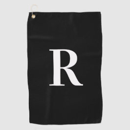 Monogram, modern Schwarz/Weiß Golfhandtuch