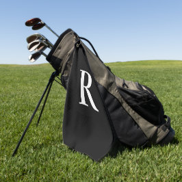 Monogram, modern Schwarz/Weiß Golfhandtuch