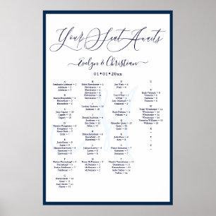 Monogram Modern Script DIY Farbtabelle Poster