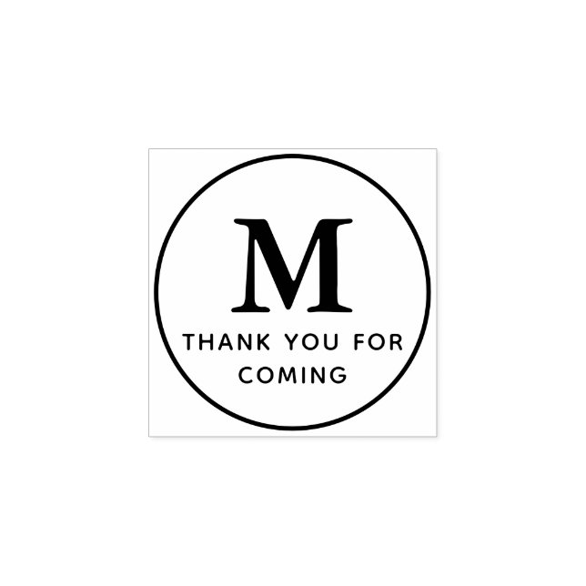 Monogram Modern Simple Chic Danke, dass du gekomme Gummistempel (Prägung)