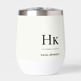Monogram Modern Simple Elegant Ivory White Custom