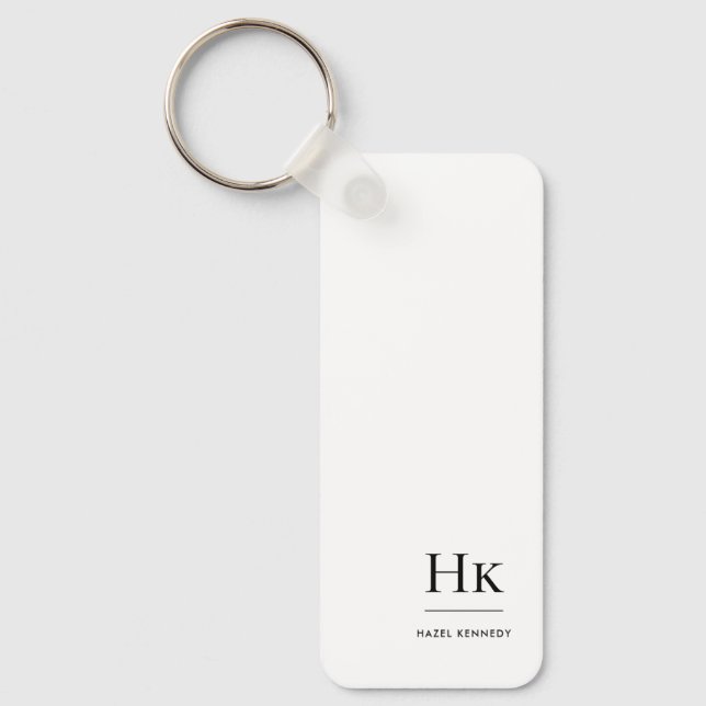 Monogram Modern Simple elegant Minimalistisch Schlüsselanhänger (Vorderseite)