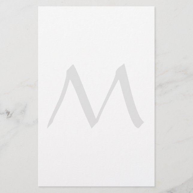 Monogram Modern Simple Minimalist Plain Briefpapier (Vorderseite)