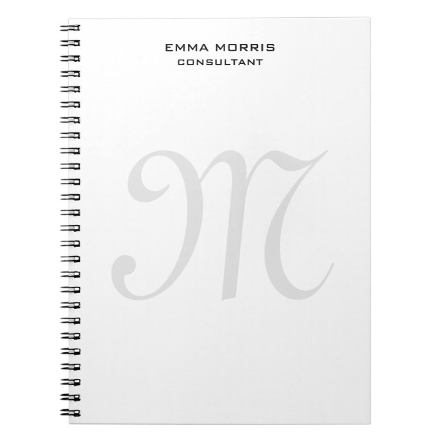 Monogram Modern Simple Minimalist Plain Notizblock (Vorderseite)