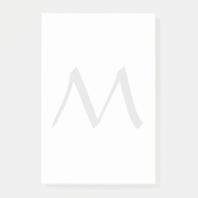 Monogram Modern Simple Minimalist Plain Post-it Klebezettel (Vorderseite)