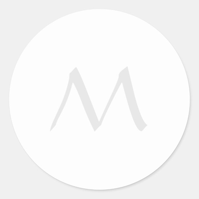 Monogram Modern Simple Minimalist Plain Runder Aufkleber (Vorderseite)