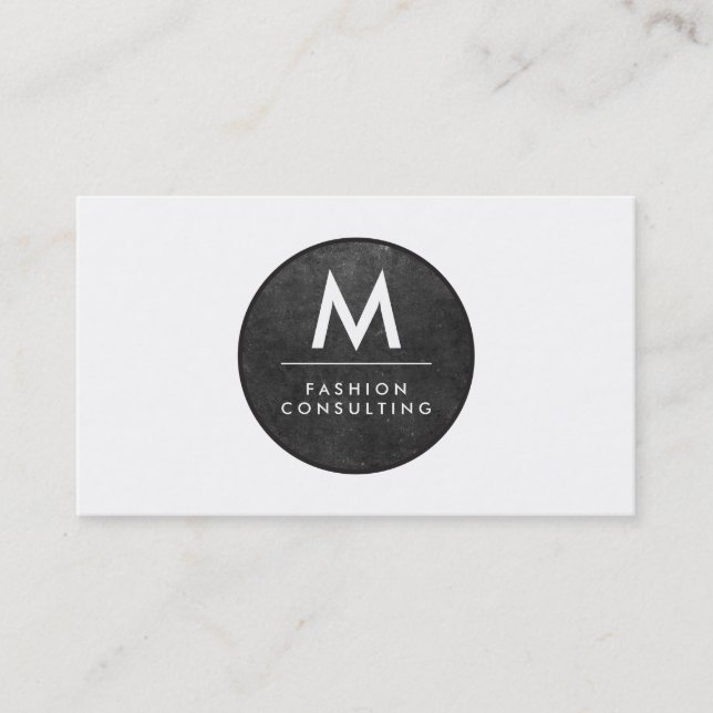 Monogram, Modern Slate Texture Visitenkarte (Vorderseite)