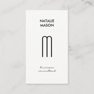 Monogram, Modern Sleek und Slim Visitenkarte
