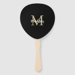 Monogram Modern Tan Black Sand Fächer