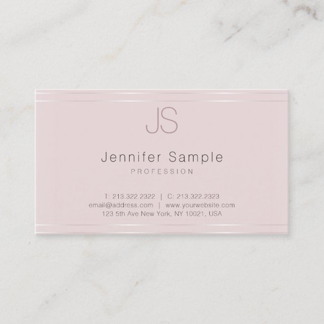 Monogram Modern Template Trendy Elegant Top Visitenkarte (Vorderseite)
