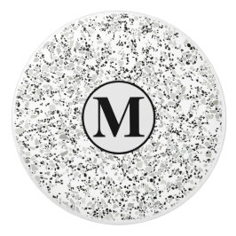 Monogram Modern White Terrazzo Keramikknauf