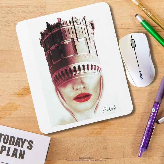 Monogram, moderne einzigartige Imaging Collage Art Mousepad (Von Creator hochgeladen)