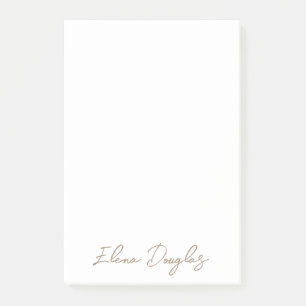 Monogram Moderne handgeschriebene Minimal Taupe Be Post-it Klebezettel