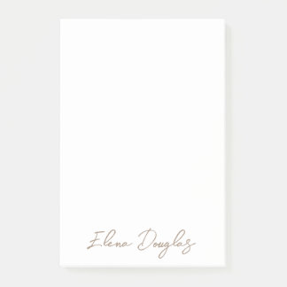 Monogram Moderne handgeschriebene Minimal Taupe Be Post-it Klebezettel