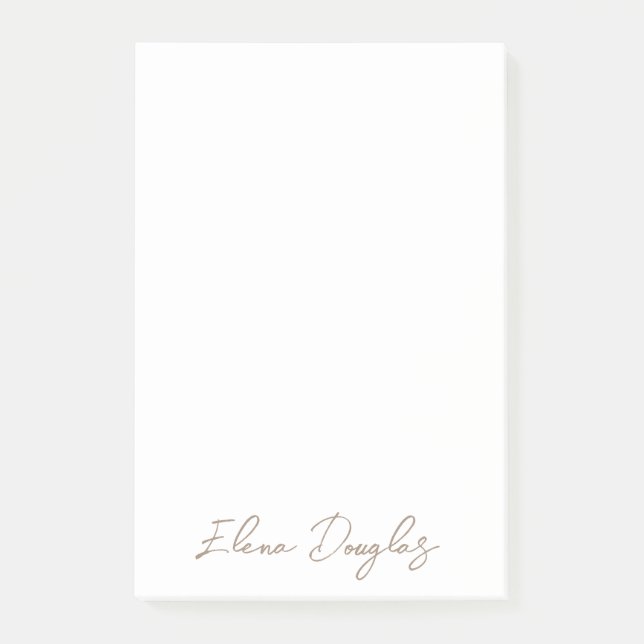 Monogram Moderne handgeschriebene Minimal Taupe Be Post-it Klebezettel (Vorderseite)