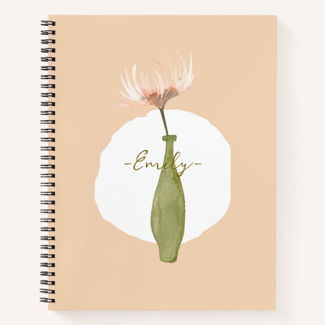 Monogram, moderner Aquarell Notizbuch (Vorderseite)