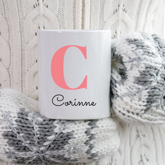Monogram, Moderner Name Erstmals Weihnachten Gegen Tasse (Von Creator hochgeladen)