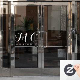 Monogram, Modernes Elegant Typografy Company Fensteraufkleber