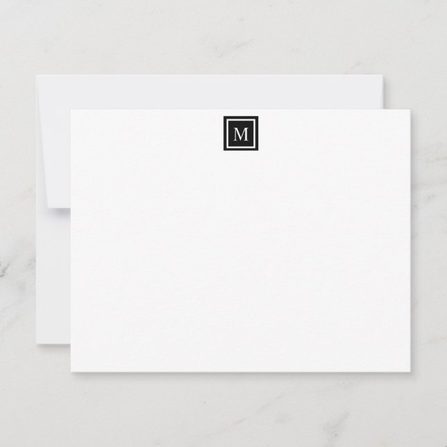 Monogram Modernes Personalisiert Stationery Mitteilungskarte (Vorderseite)