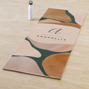 Monogram modernes Rostgrün abstrakt stilvoll eleg Yogamatte