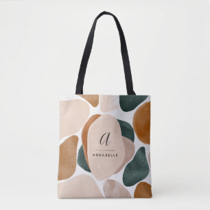 Monogram modernes Rostgrün abstrakt stylisch Tasche