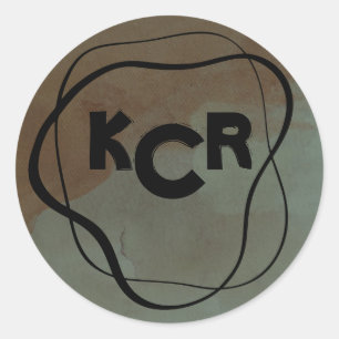 Monogram Moody Dark Side of the Moon Doodle Runder Aufkleber