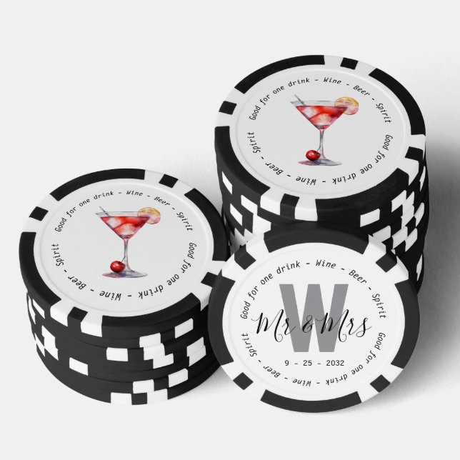 Monogram Mr. Cosmo Drink Voucher Wedding Pokerchips (Stapel)