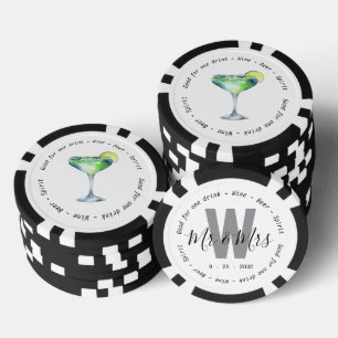 Monogram Mr. Daiquiri Drink Voucher Wedding Pokerchips