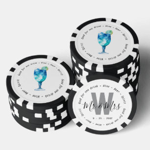 Monogram Mr. Hawaiian Drink Voucher Wedding Pokerchips